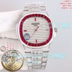 PDF Factory Super Replica Patek Philippe Nautilus Ruby Bezel Diamond Iced Out Watch 